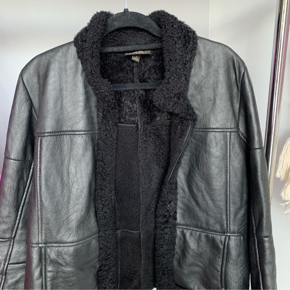 Skin deep Lambskin Leather Black Moto Jacket Size M - Picture 3 of 9